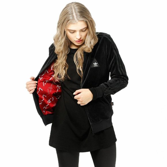 ADIDAS PHARRELLWILLIAMS HUMANRACESUPERSTAR VELOUR HUTRACK WOMEN'S JACKET XS/0-2 - Picture 2 of 16